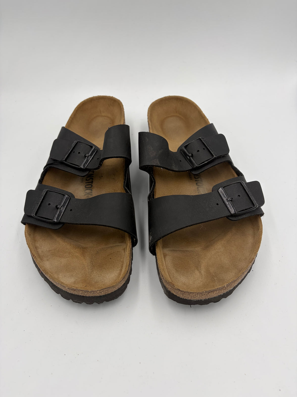 black Birkenstock double buckle sandal, 46