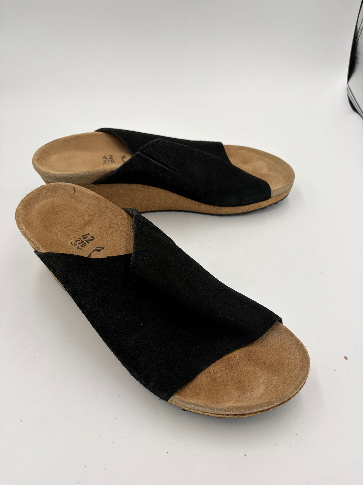 black Birkenstock cork wedge mule papillo, 42