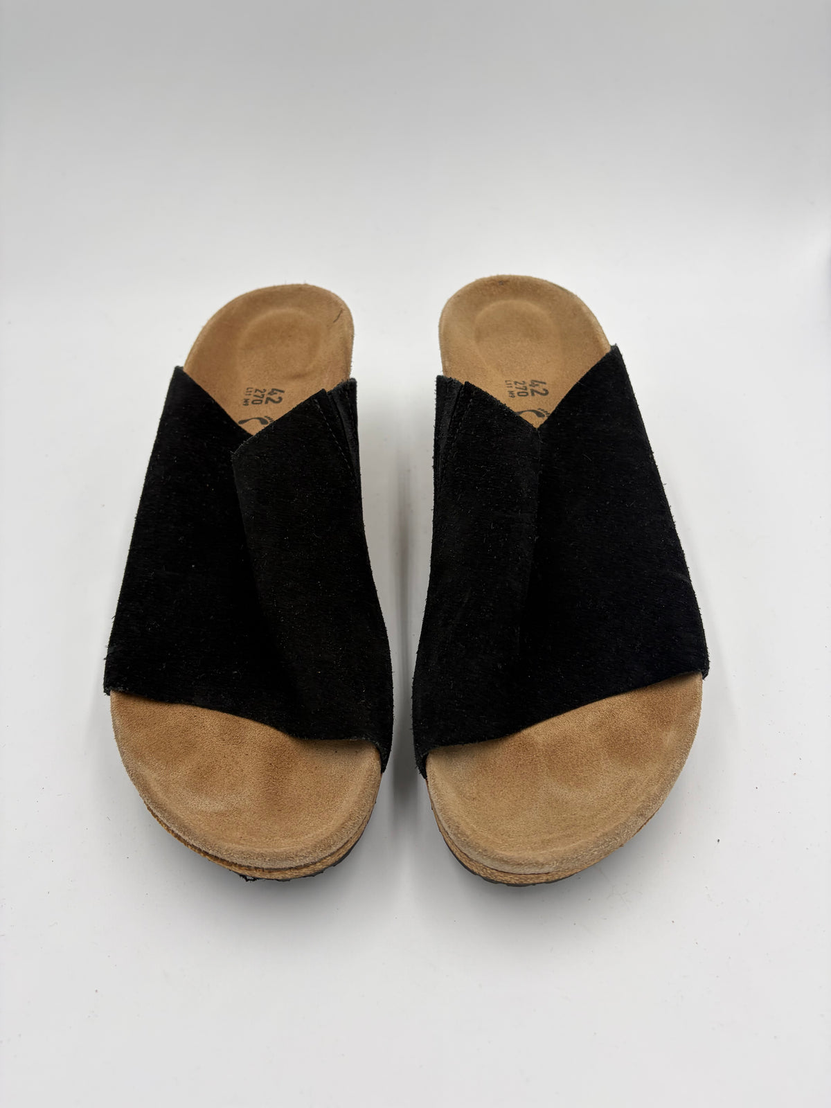 black Birkenstock cork wedge mule papillo, 42