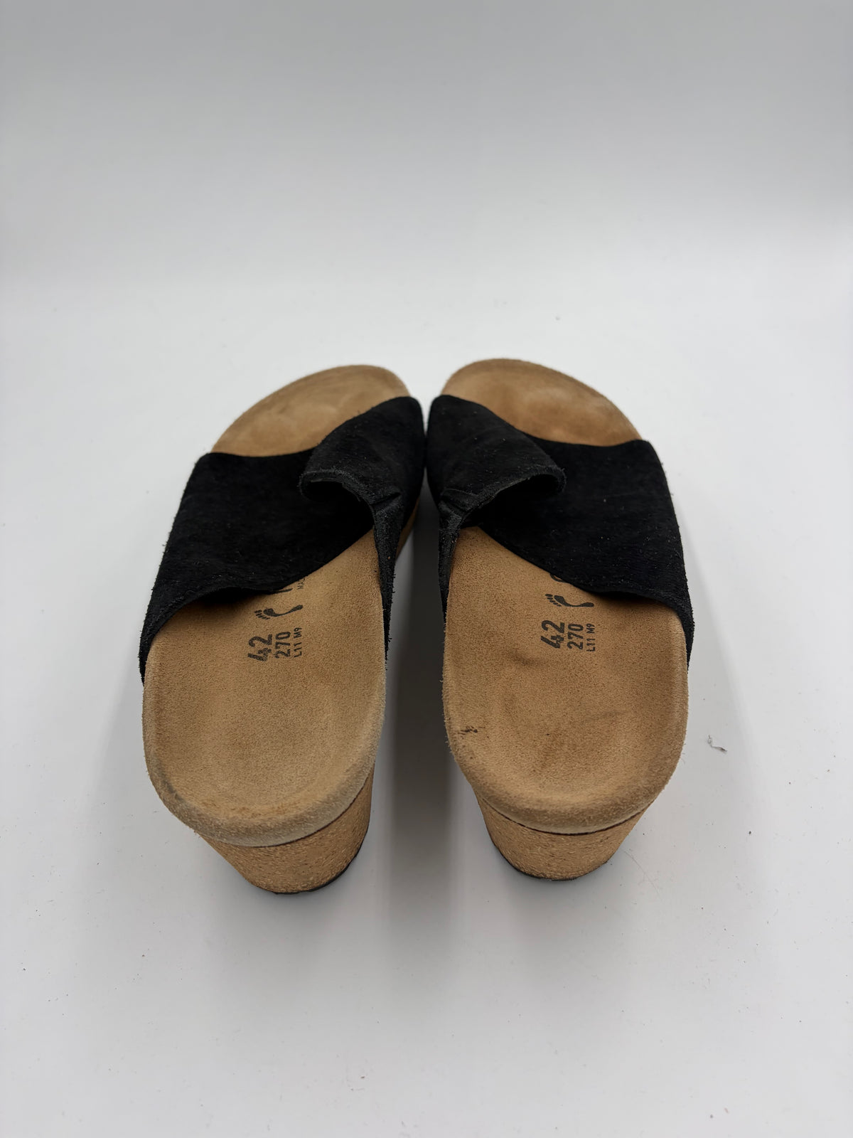 black Birkenstock cork wedge mule papillo, 42