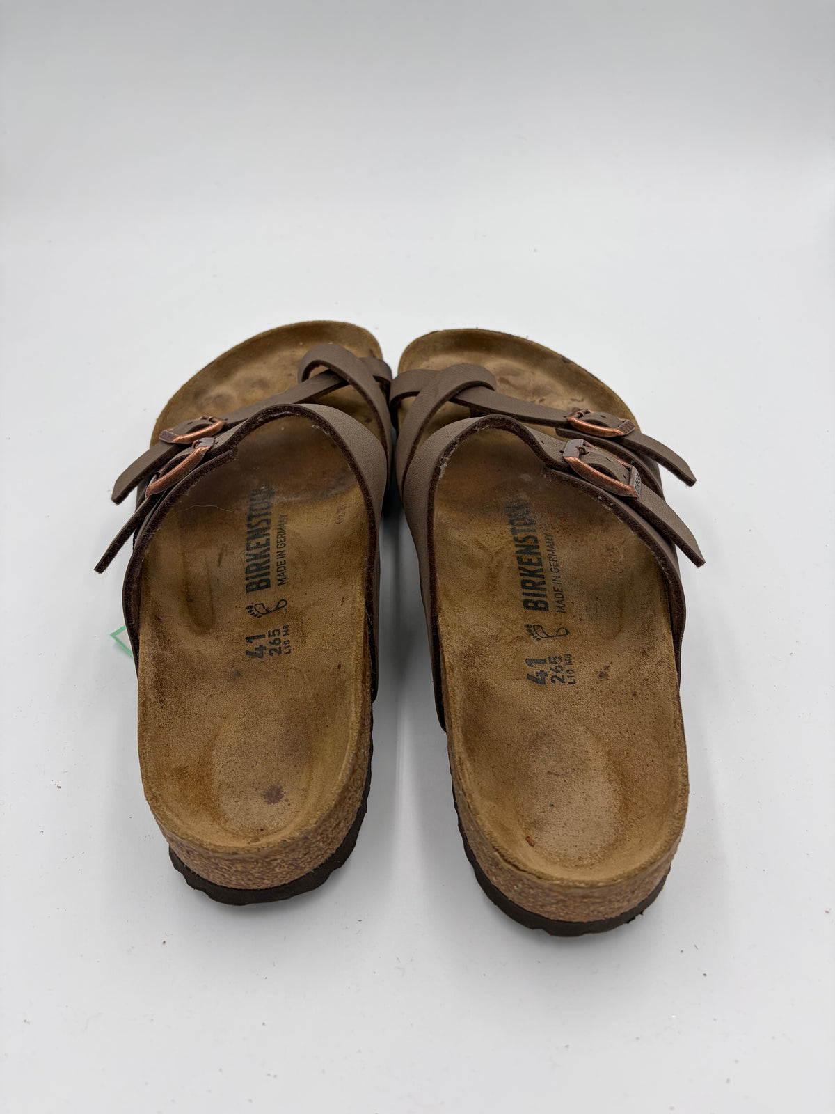 brown Birkenstock double buckle toe strap, 41