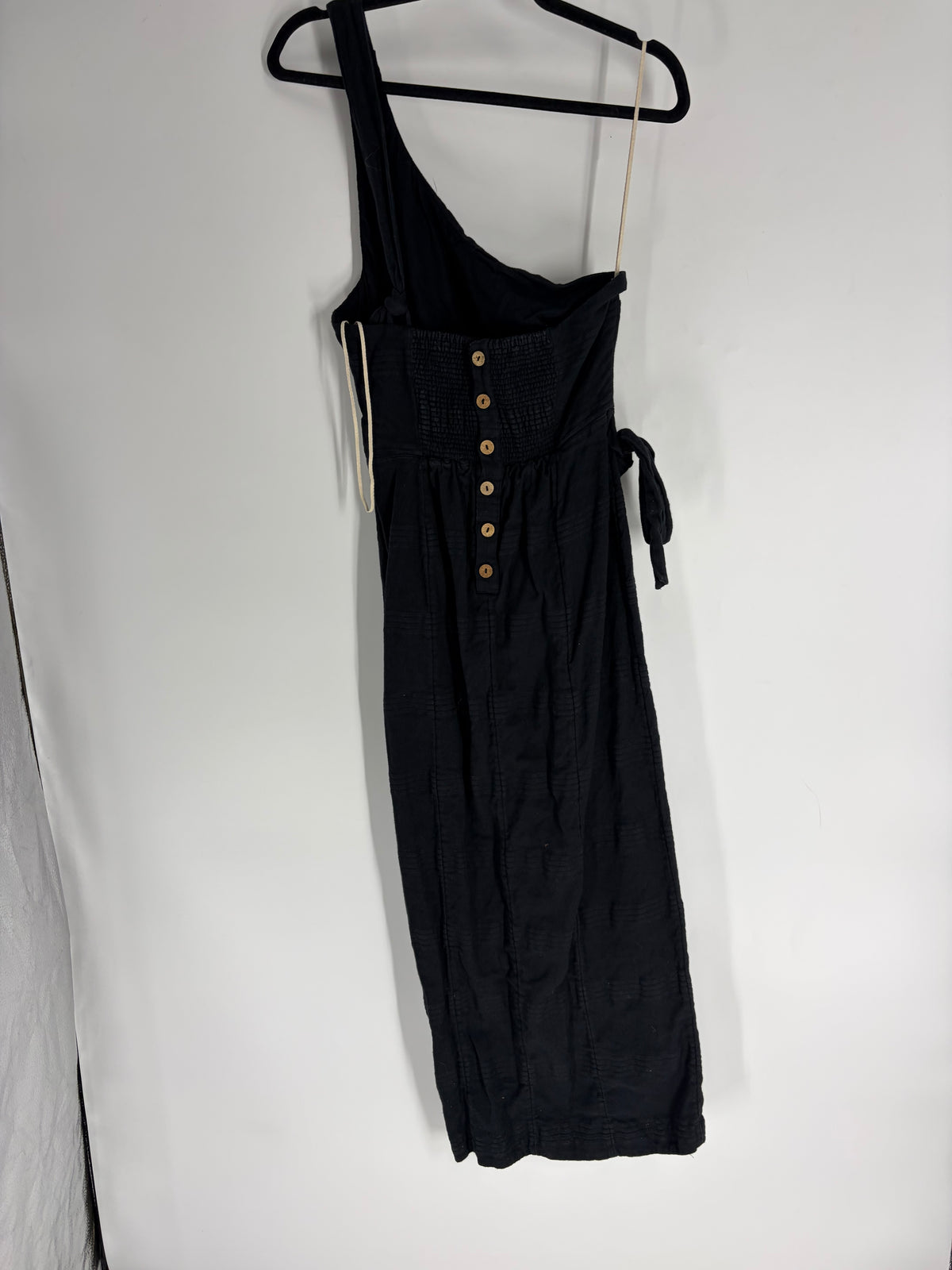 Black Free People One Shoulder Wrap Dress, M