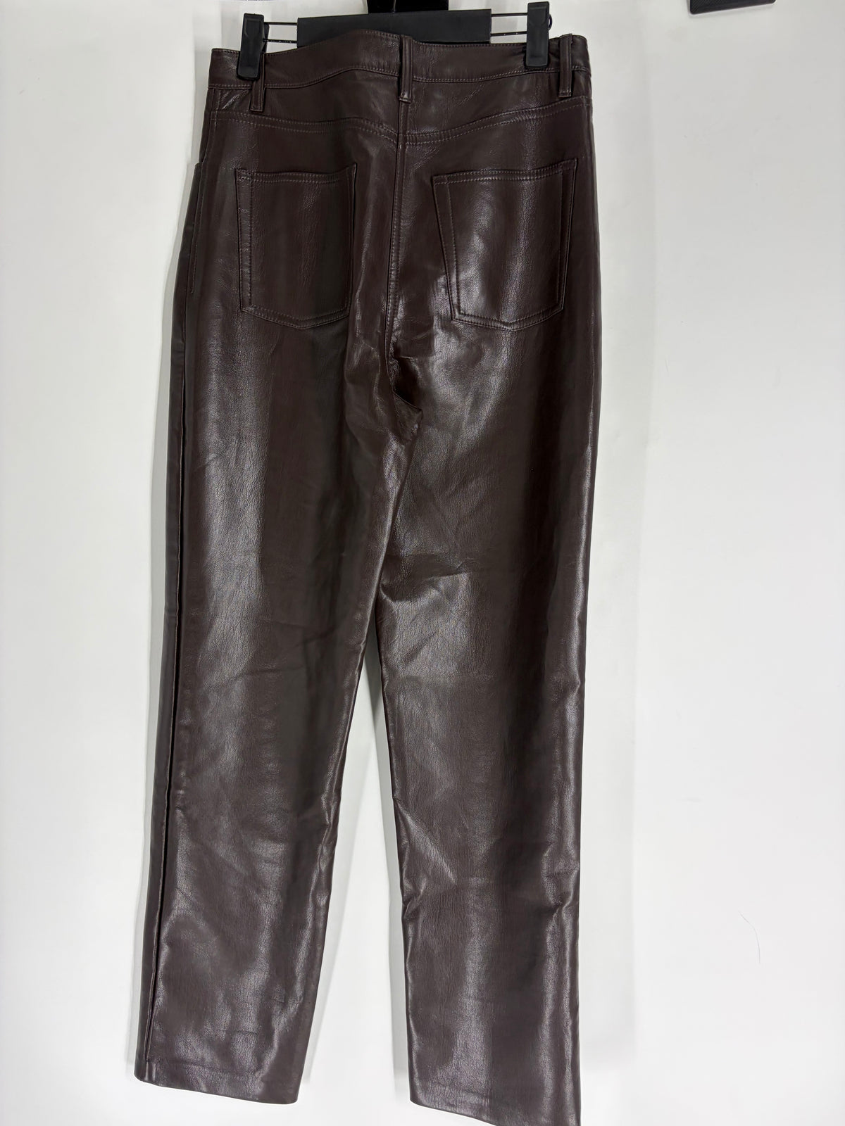 Brown Wilfred Faux Leather Pants, 8