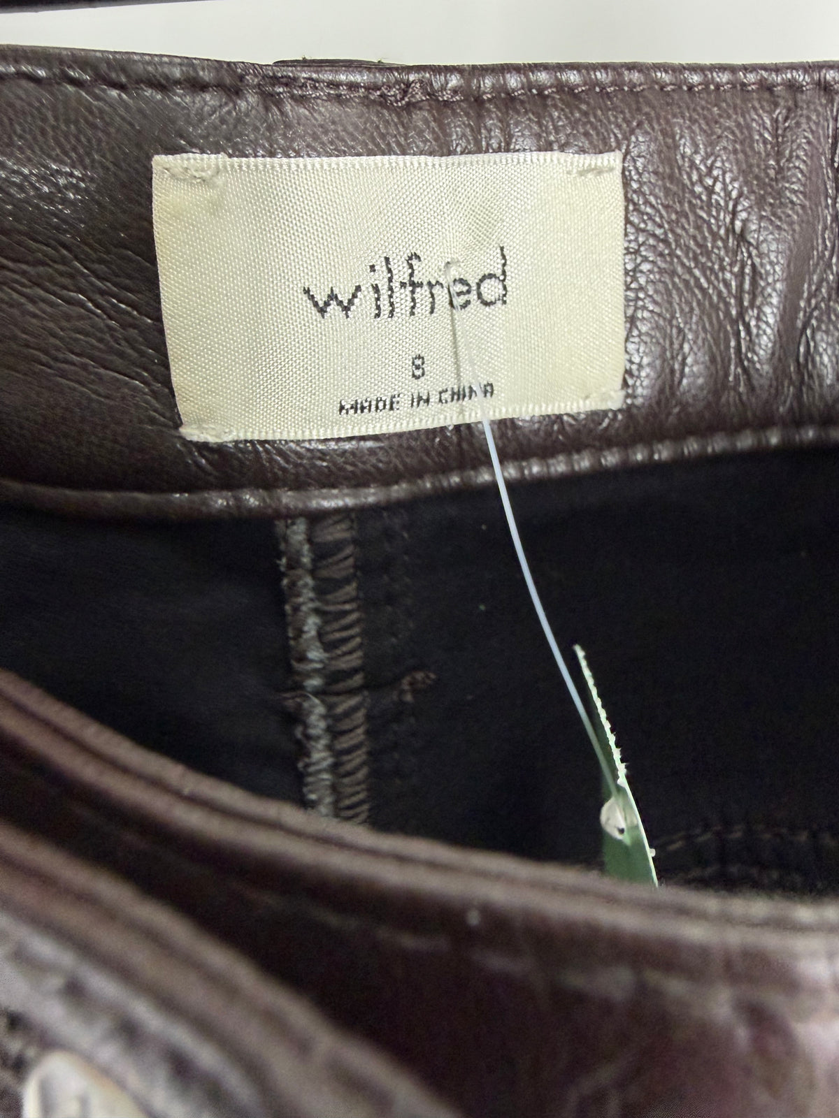 Brown Wilfred Faux Leather Pants, 8