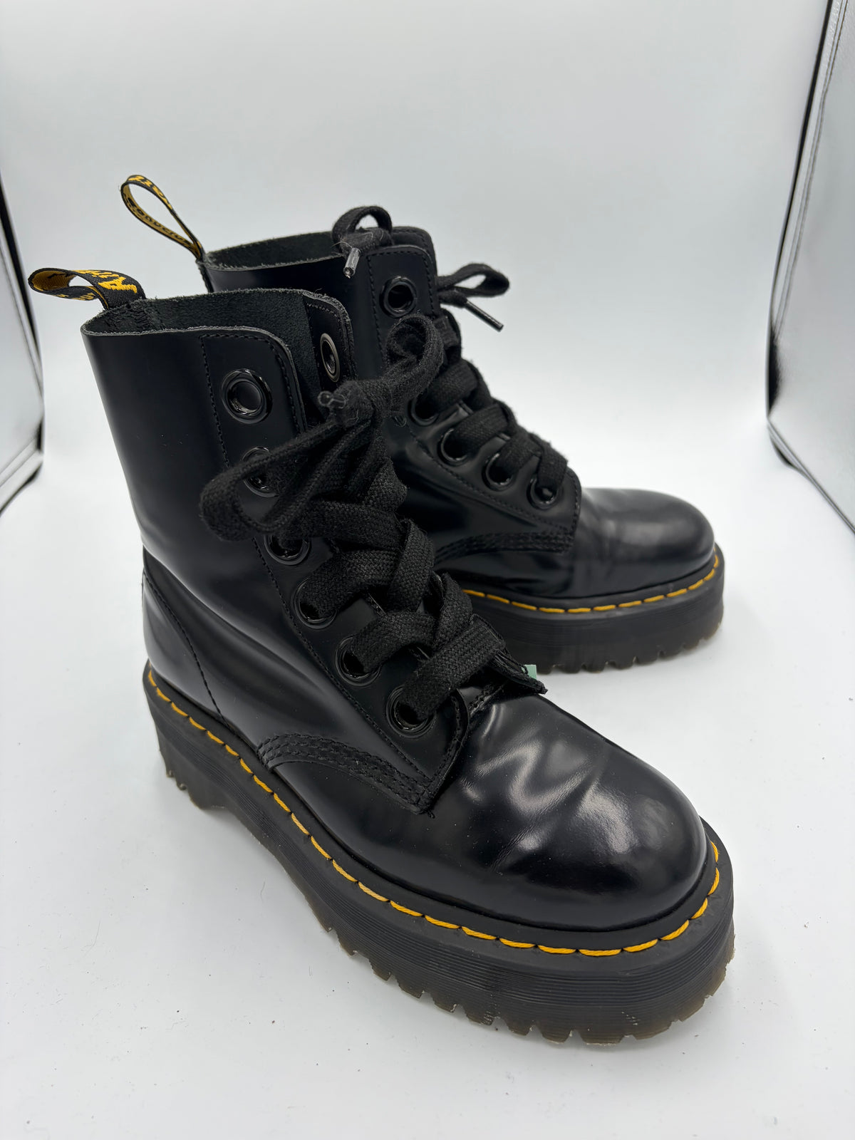 black doc martens platform boots, 9