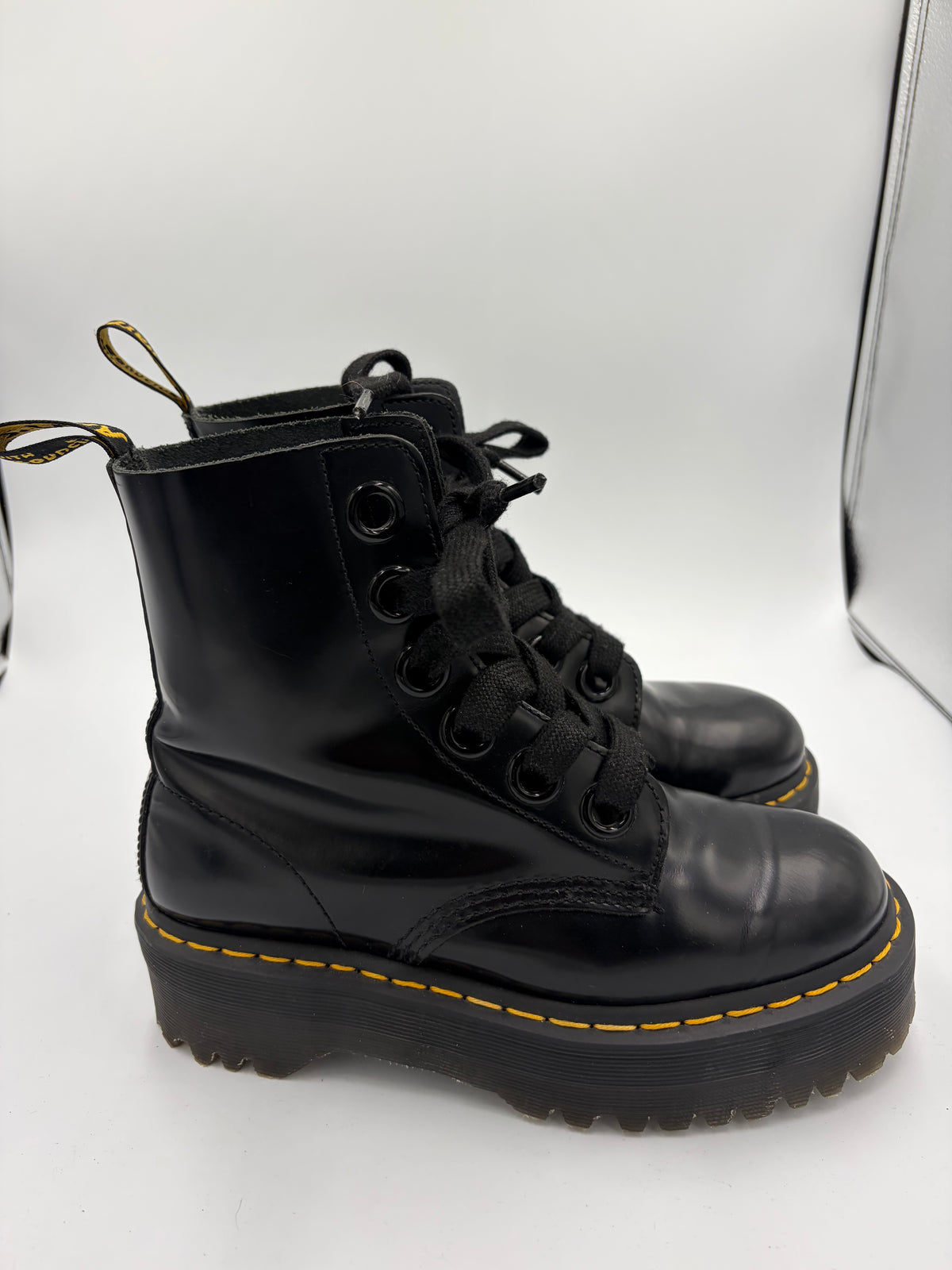 black doc martens platform boots, 9