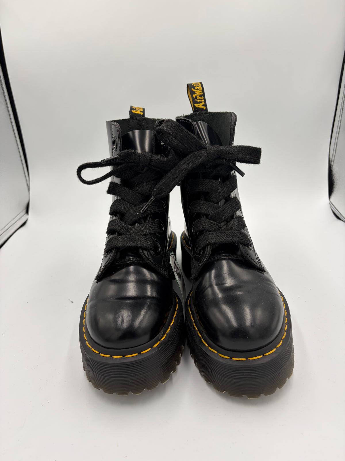 black doc martens platform boots, 9