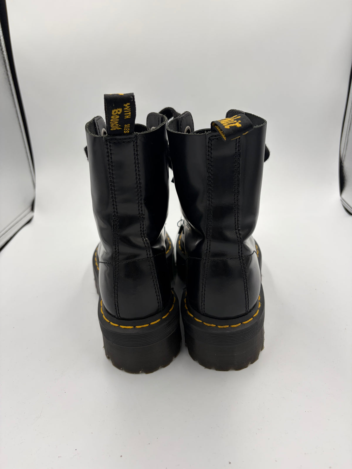 black doc martens platform boots, 9