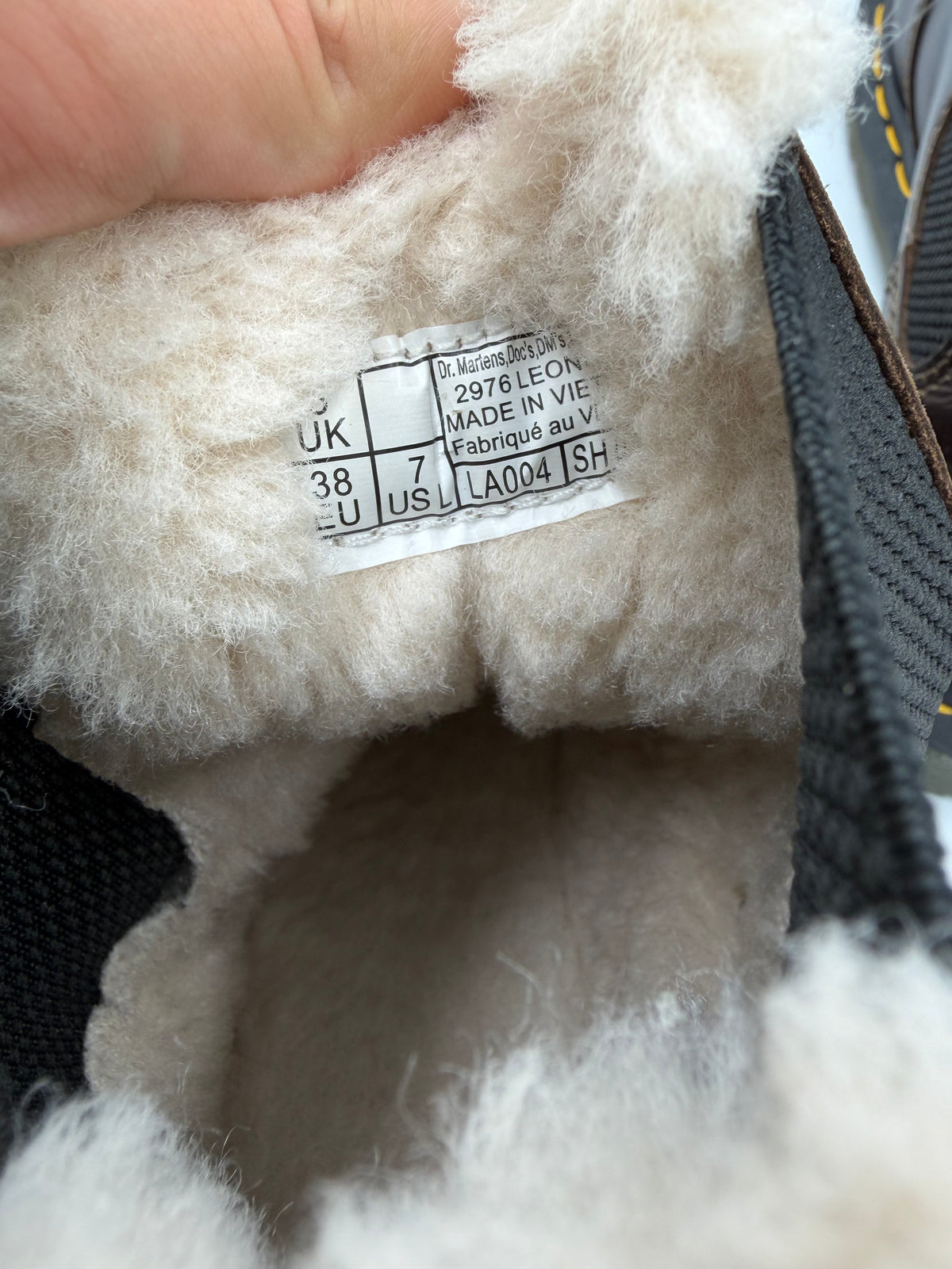 Brown Doc Martens fur lined chelsea boot, 7.5