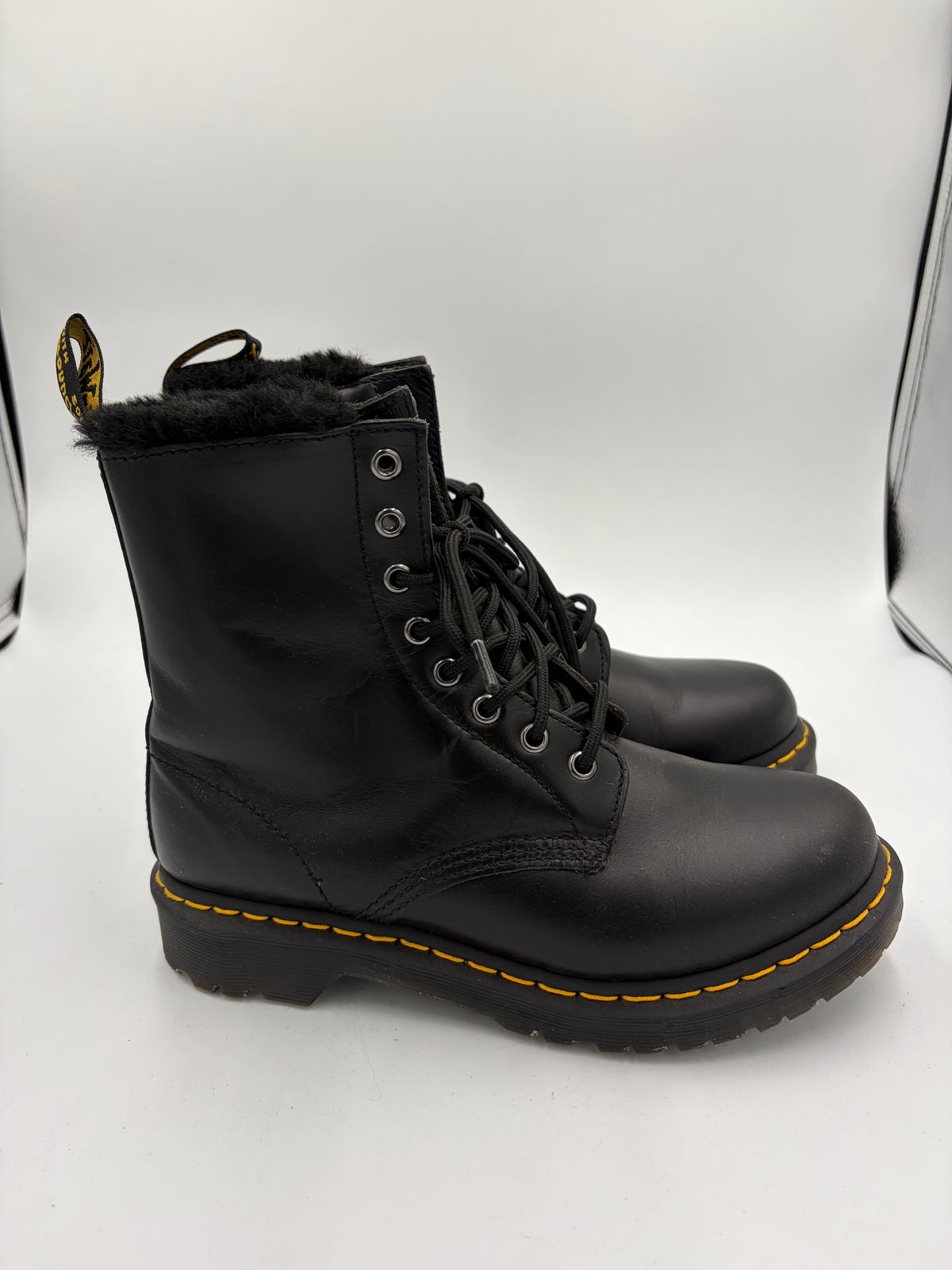 Black Dr. Martens Soft inside combat boots, 9