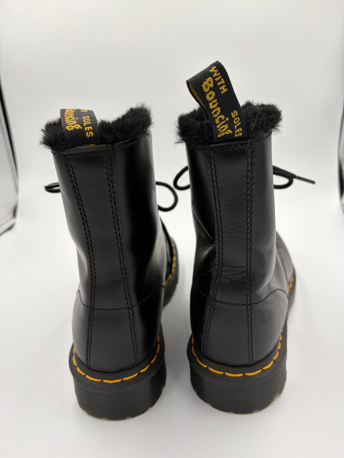 Black Dr. Martens Soft inside combat boots, 9