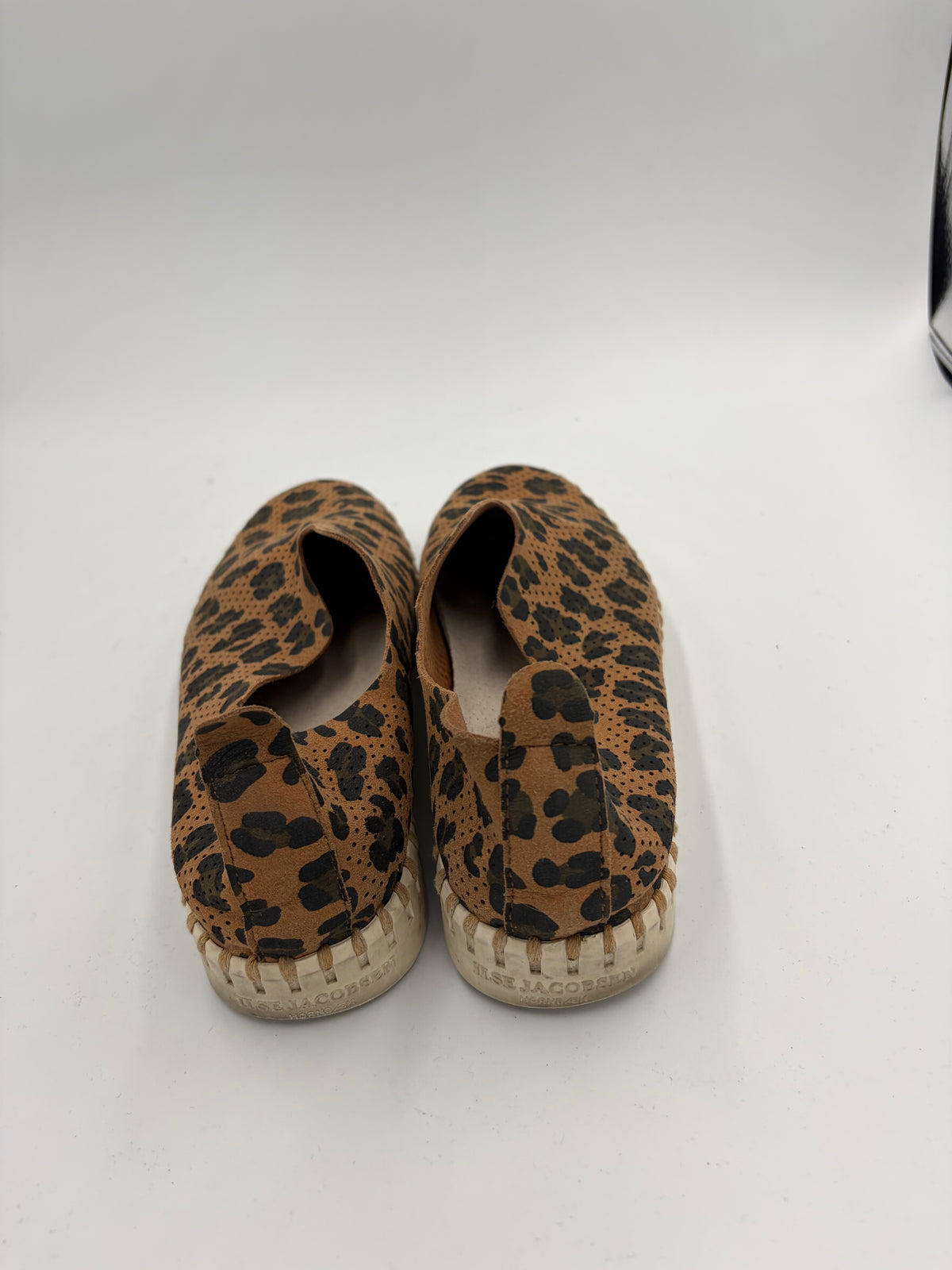 Brown Ilse Jacobsen cheetah slip ons, 36