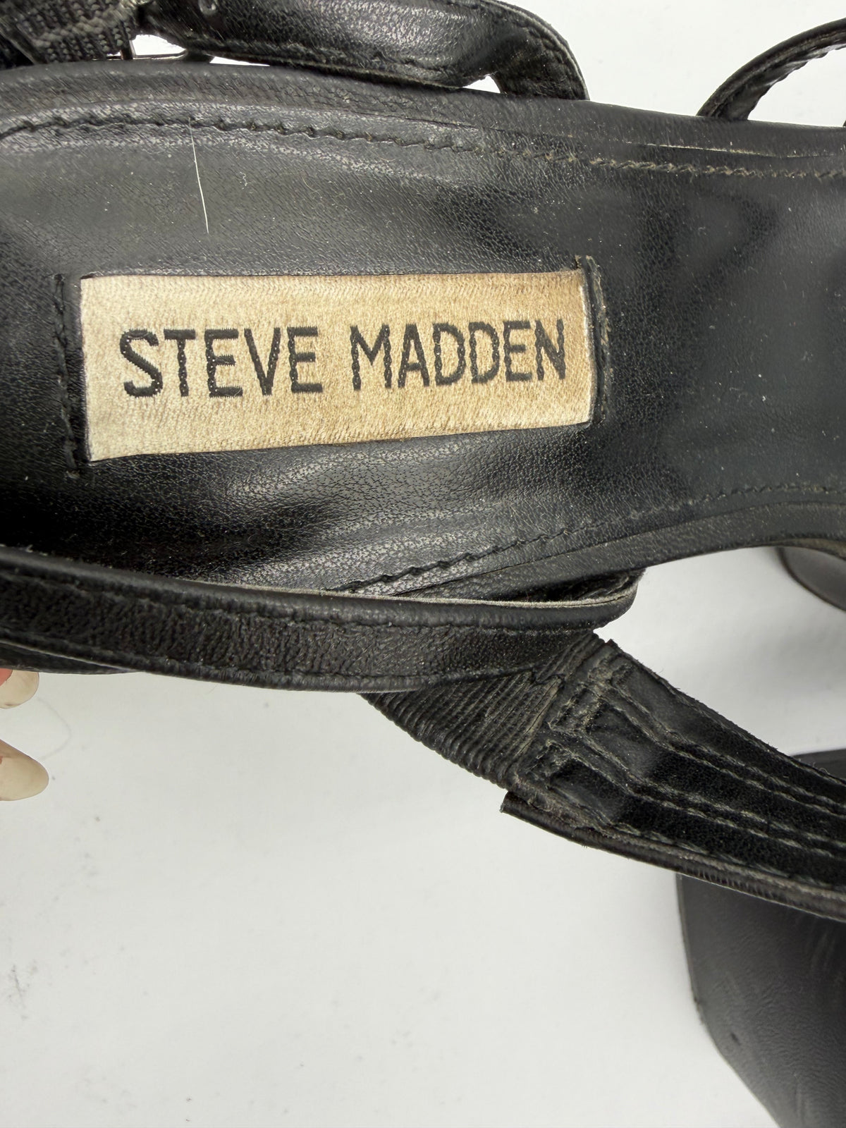 Black Steve Madden Platform Sandals, 10