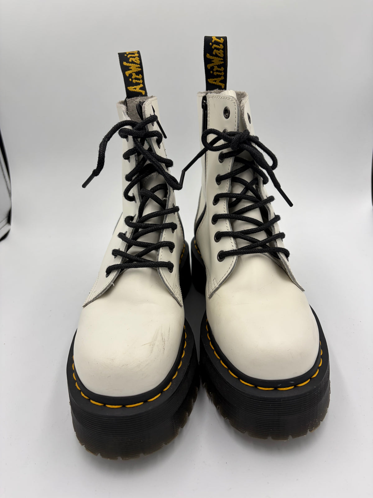 White Dr. Martens Jadon Platform, 7