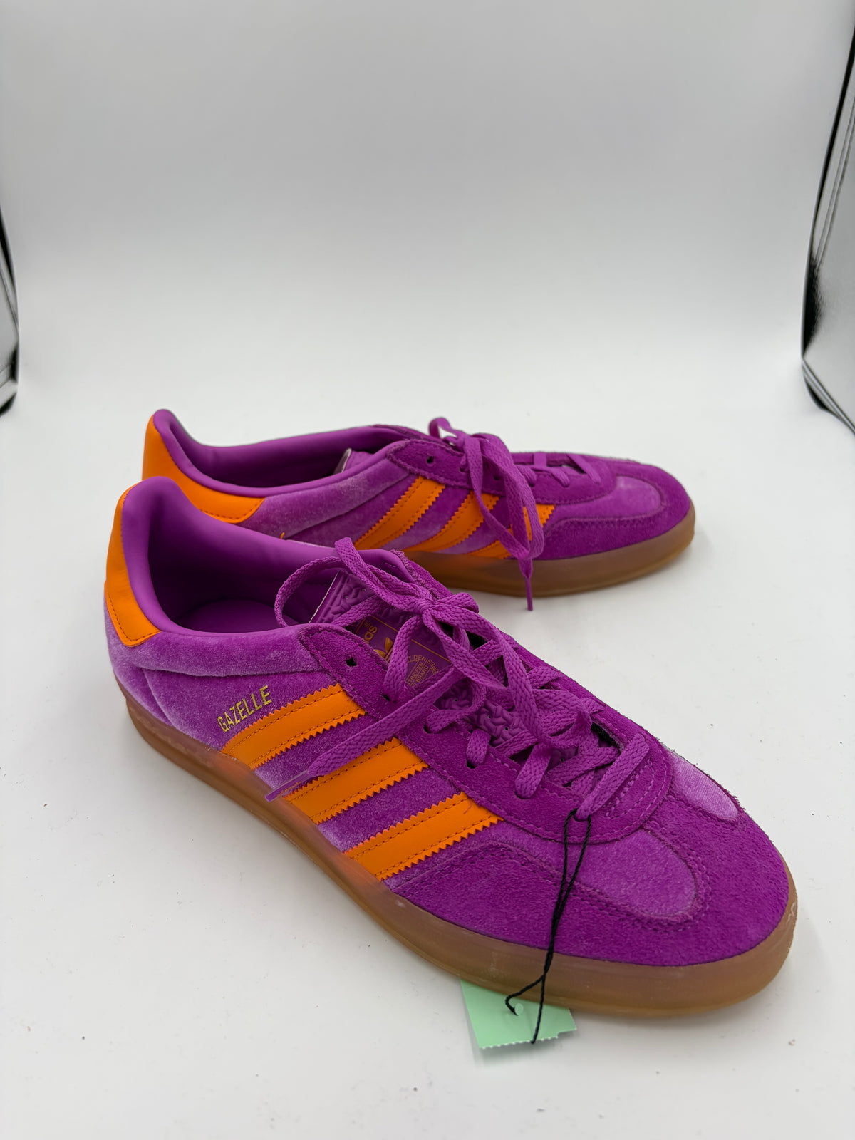 Purple Adidas Gazelles, 9