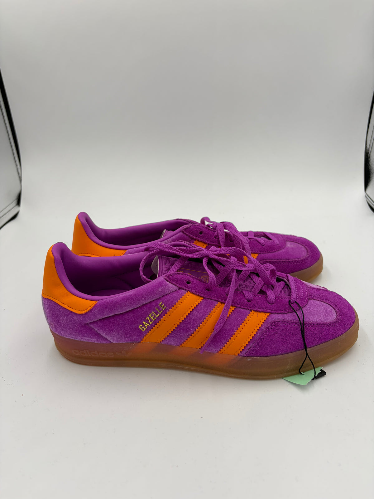 Purple Adidas Gazelles, 9