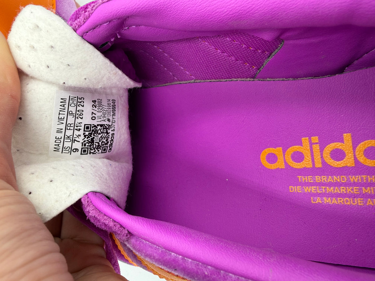 Purple Adidas Gazelles, 9