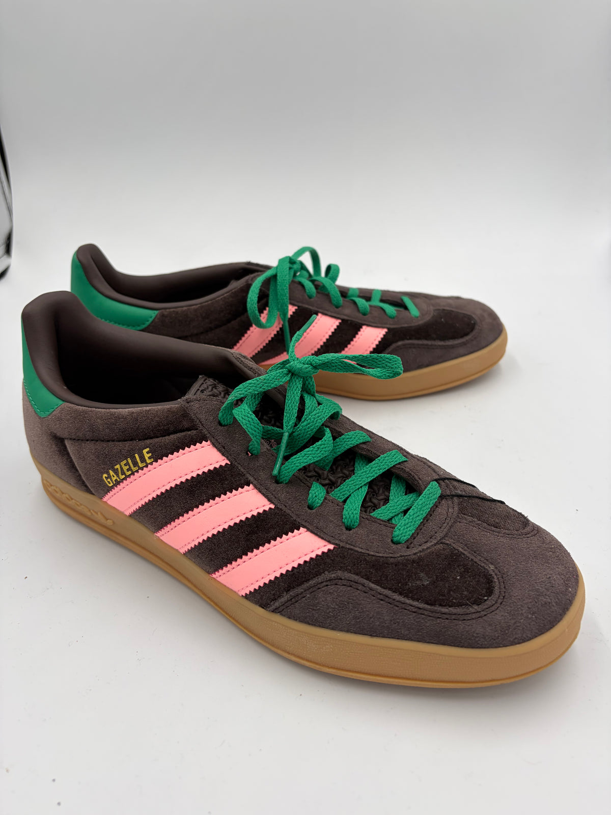 Brown Adidas Gazelles, 9