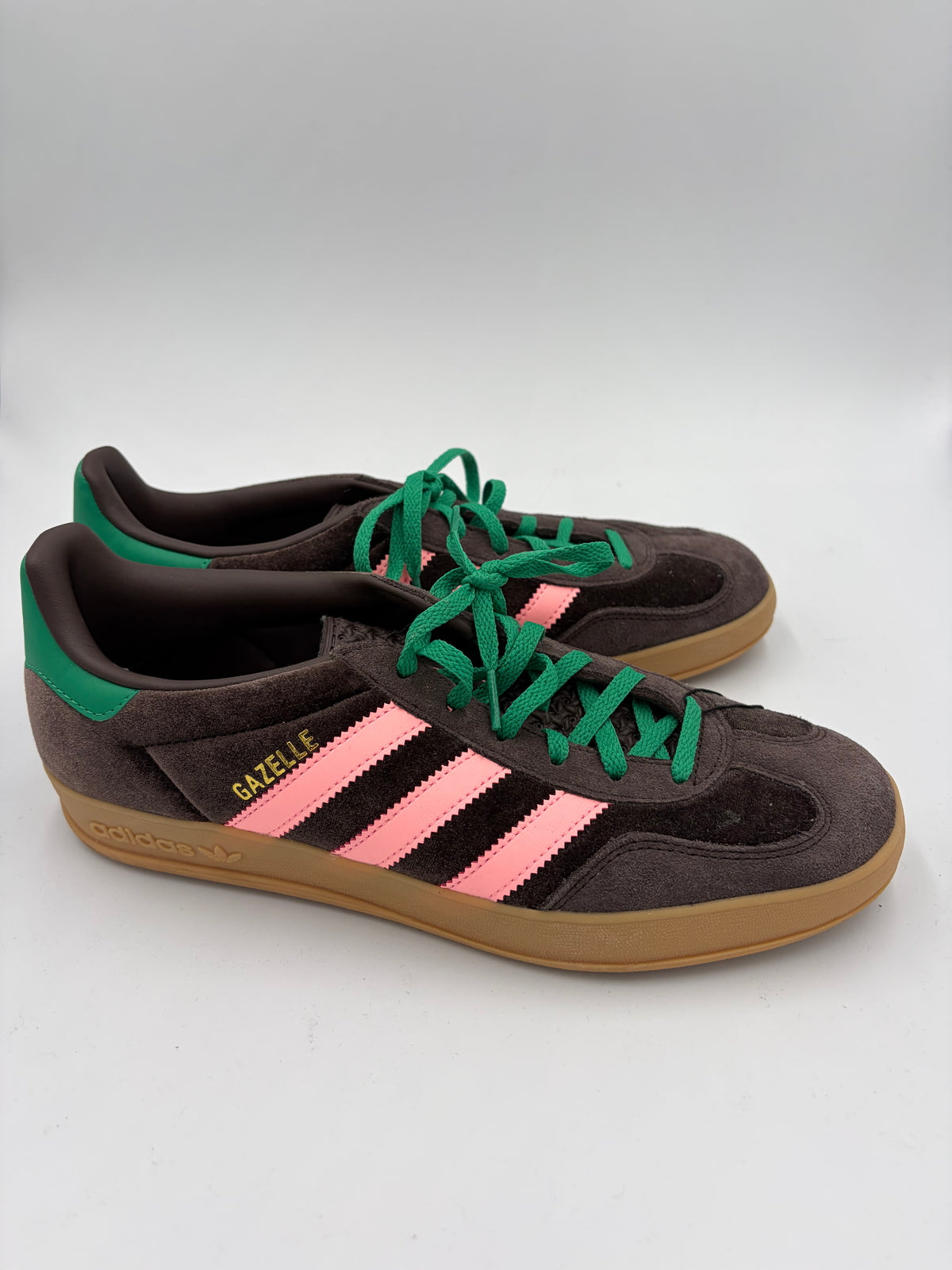 Brown Adidas Gazelles, 9