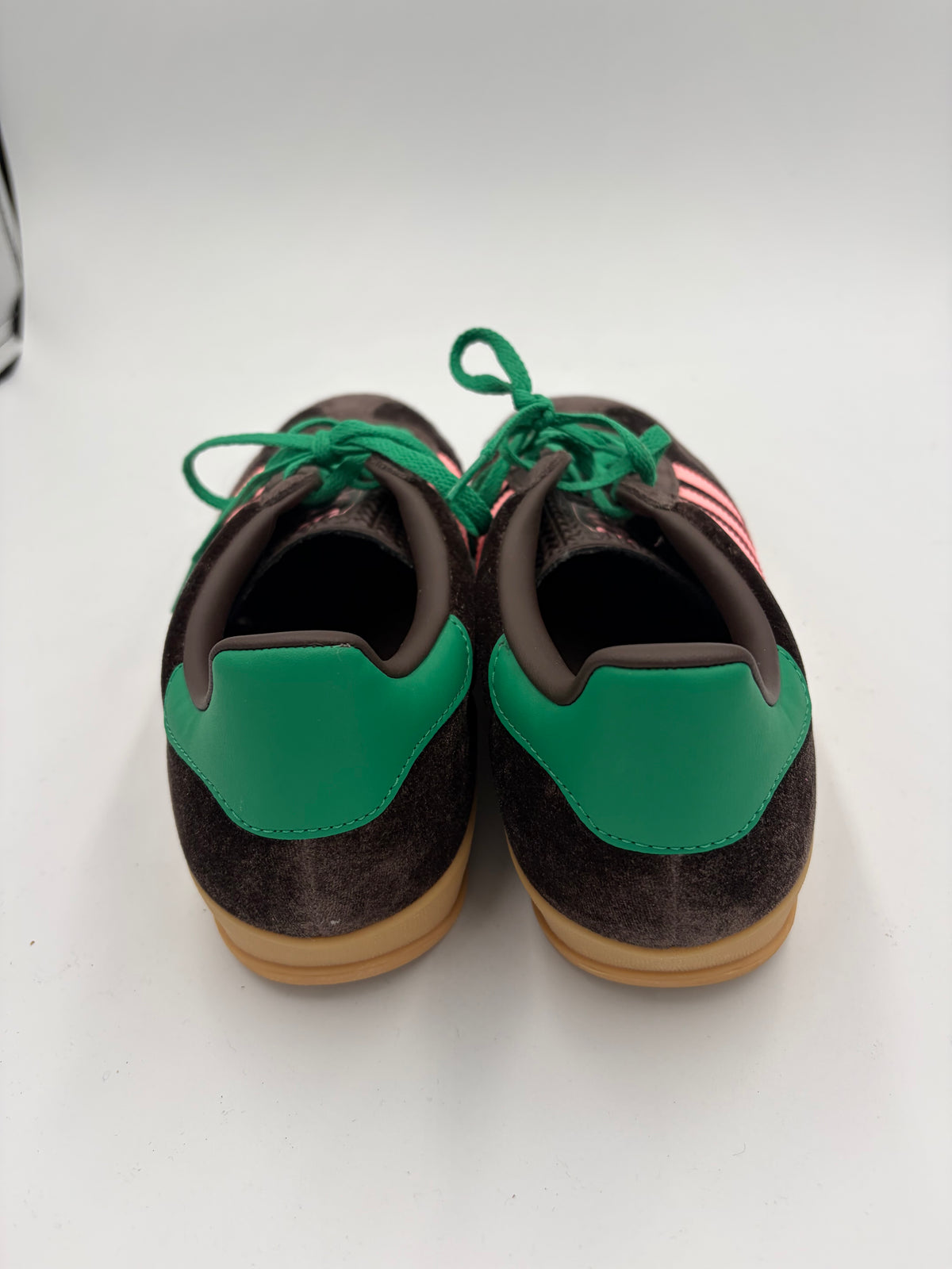 Brown Adidas Gazelles, 9