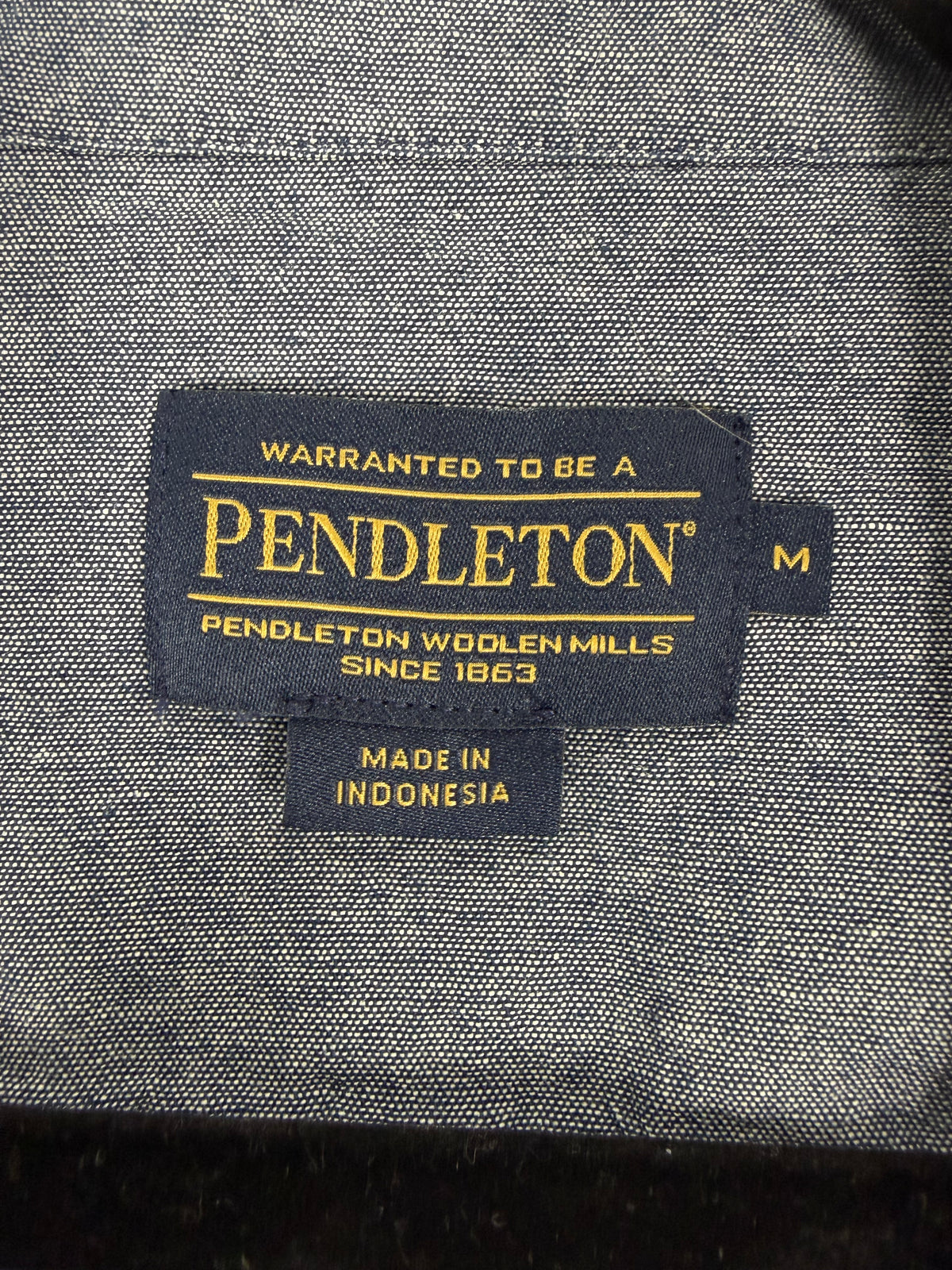 Blue Pendleton Patterned Flannel, M