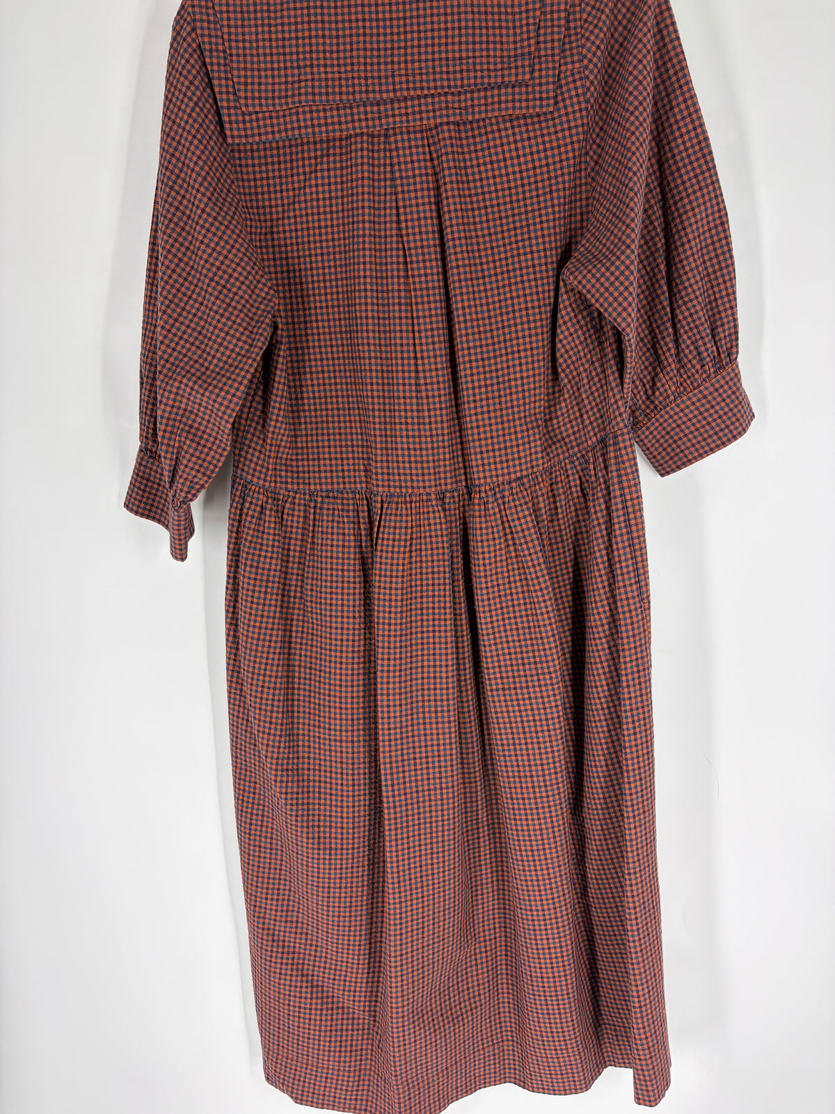 Red Toast Gingham Collared Maxi, 10