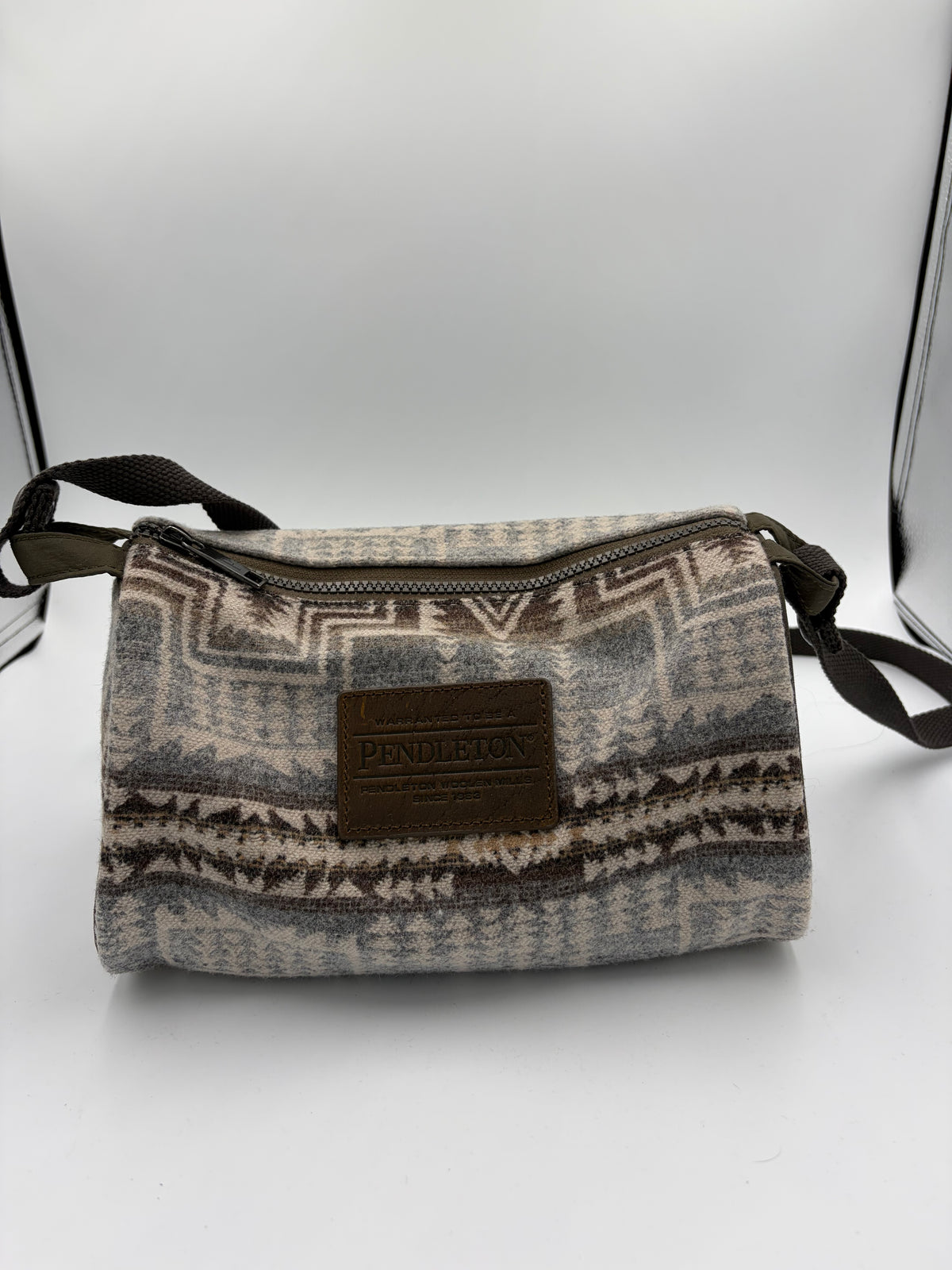 Gray Pendleton mini duffle crossbody