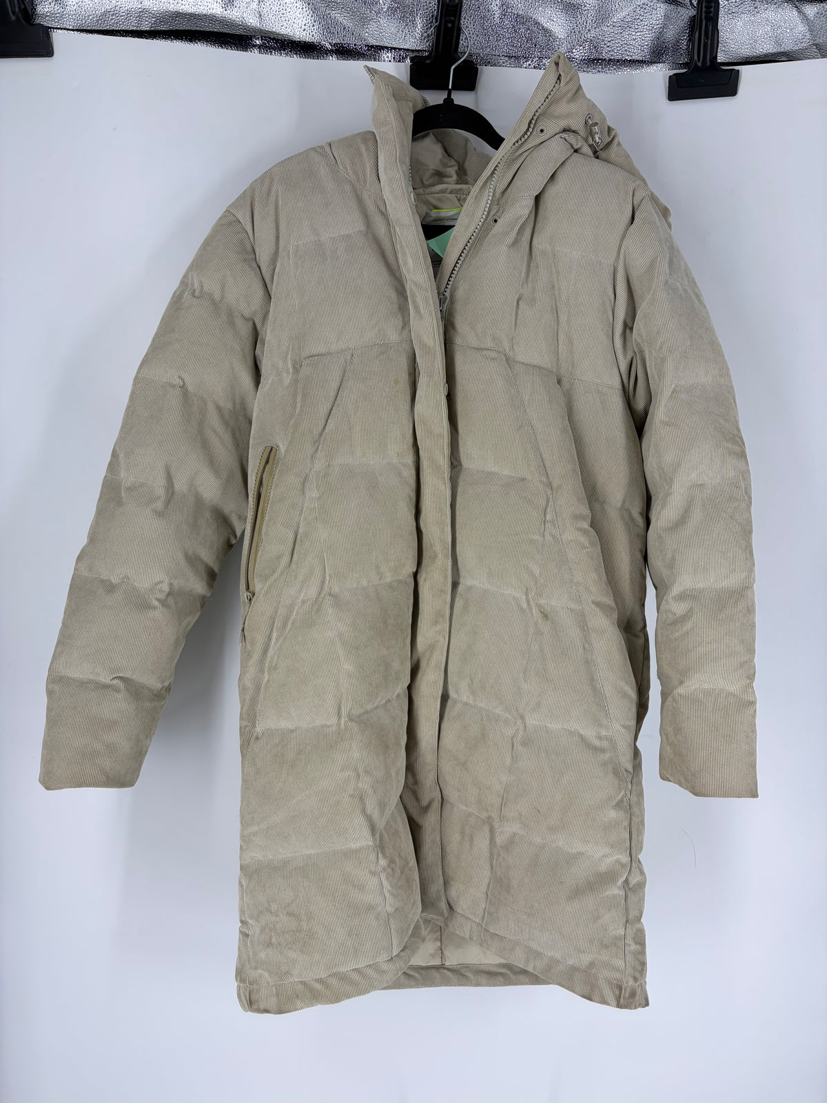 Beige Helly Hansen Corduroy Long Puffer, S