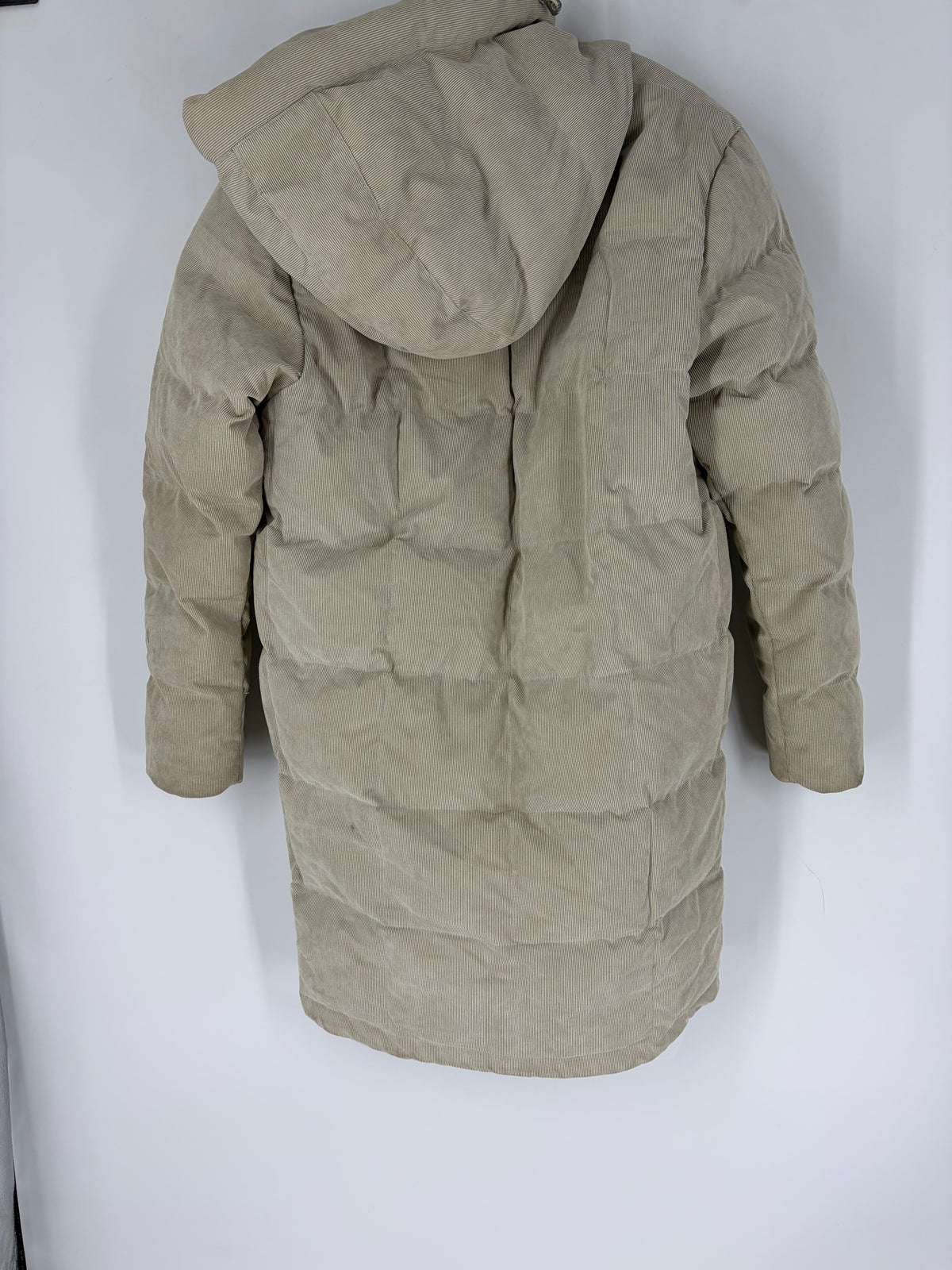 Beige Helly Hansen Corduroy Long Puffer, S