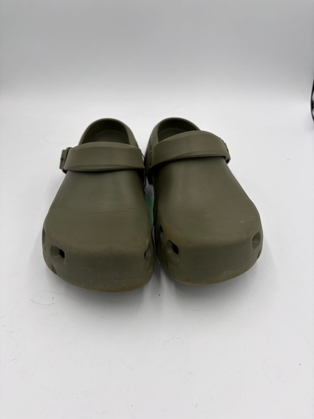 Green birkenstock rubber clogs, 39