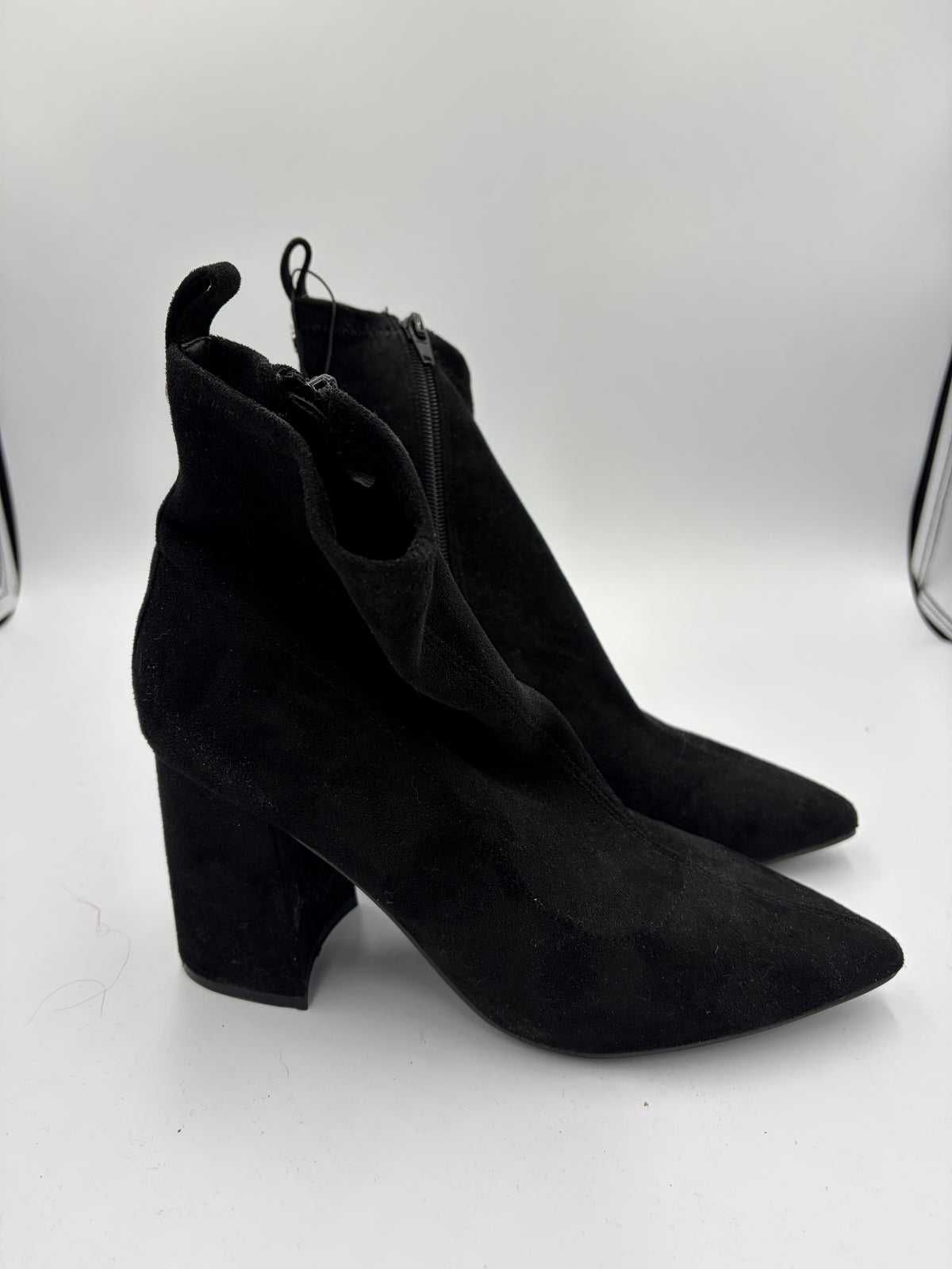 Black Steve Madden Heeled Ankle Boots, 9