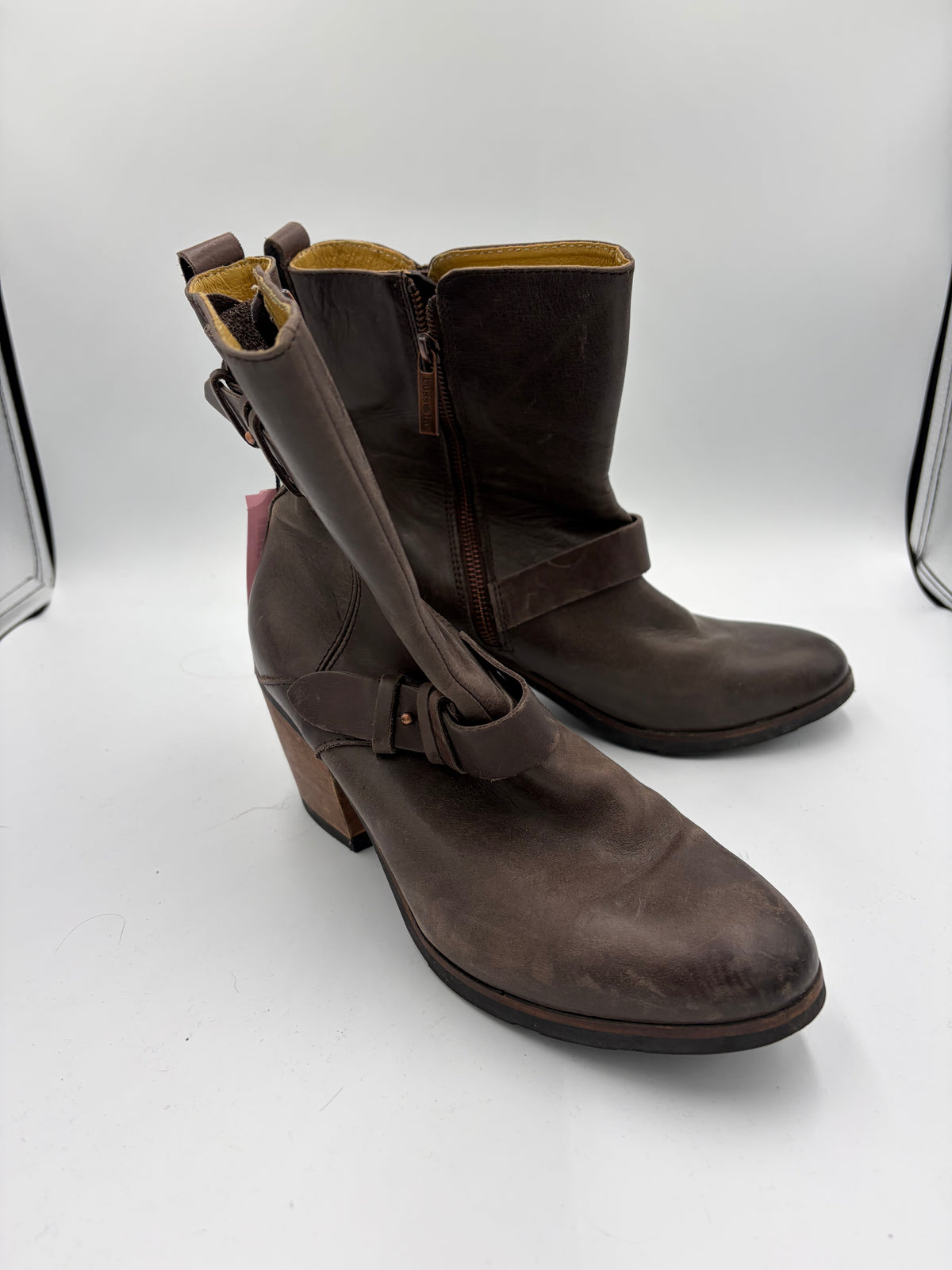Brown Bussola Buckle Boots, 40