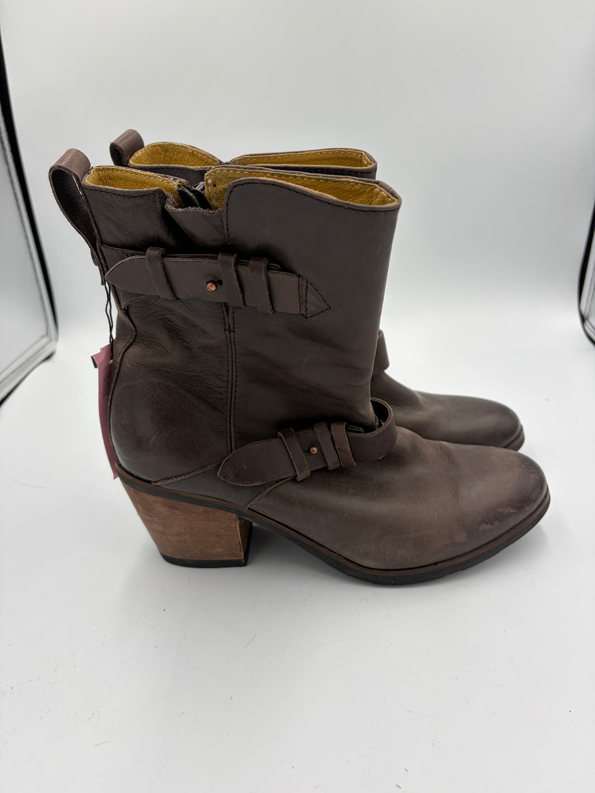 Brown Bussola Buckle Boots, 40