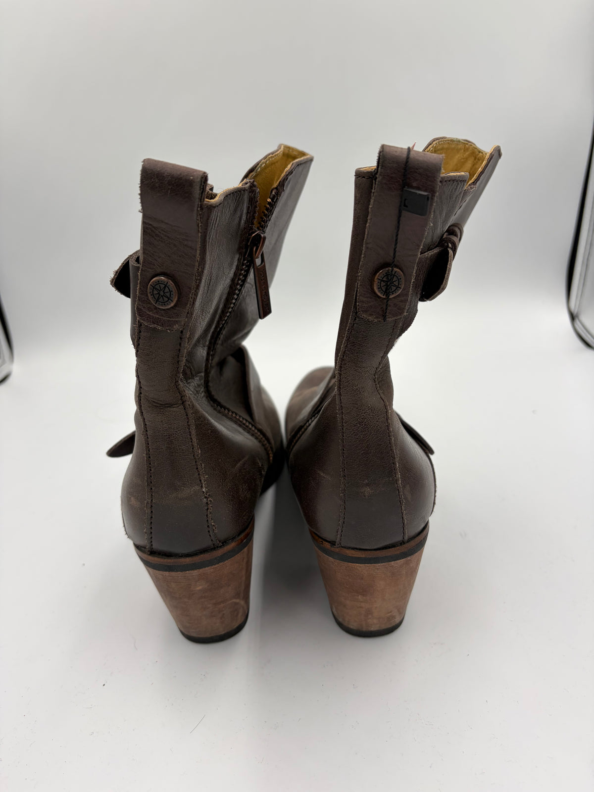 Brown Bussola Buckle Boots, 40