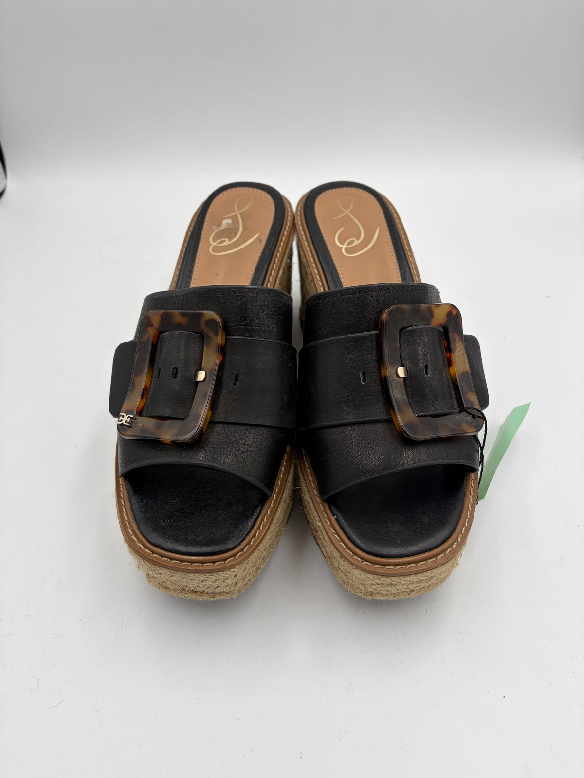 Black Sam Edelman platform buckle espadrilles, 9.5