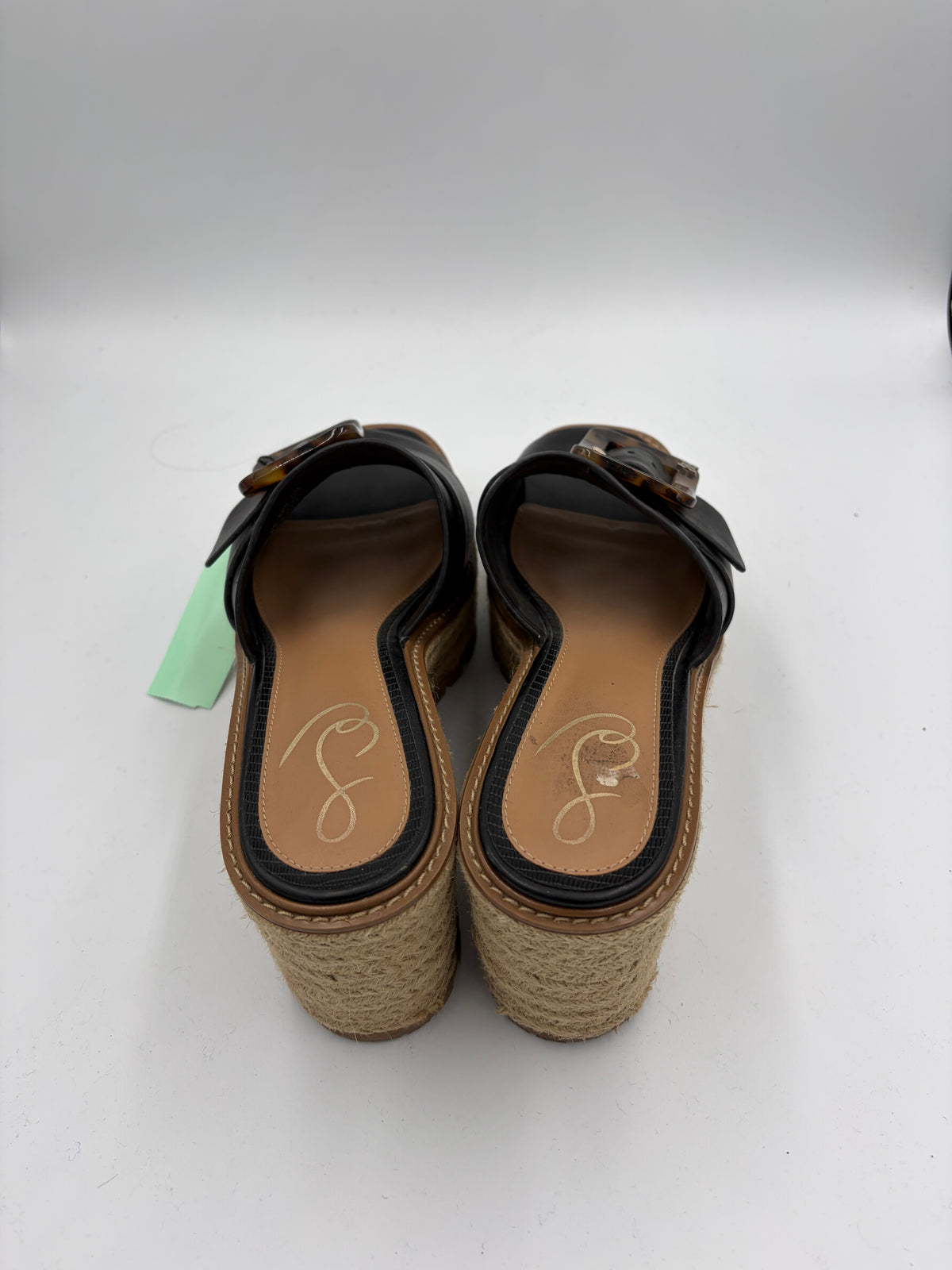 Black Sam Edelman platform buckle espadrilles, 9.5