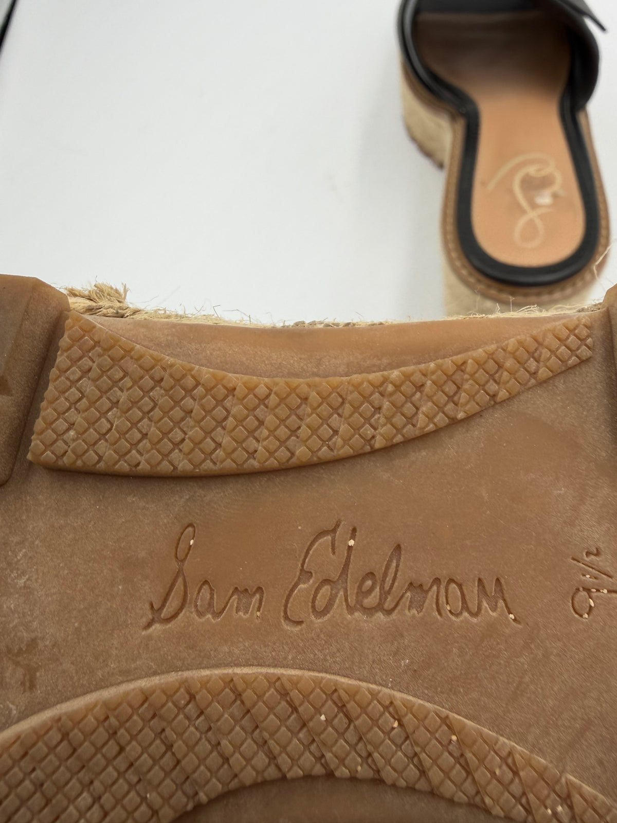 Black Sam Edelman platform buckle espadrilles, 9.5