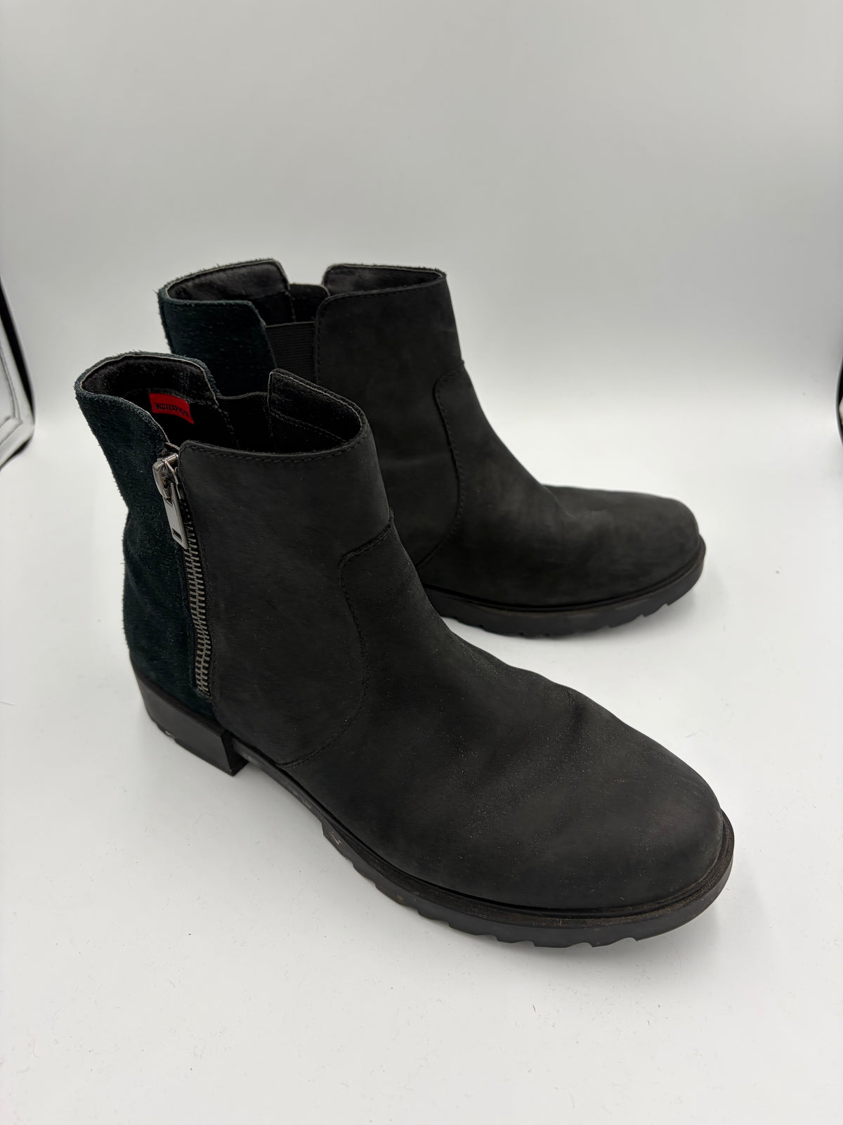 Black Sorel suede zipper boots, 9.5