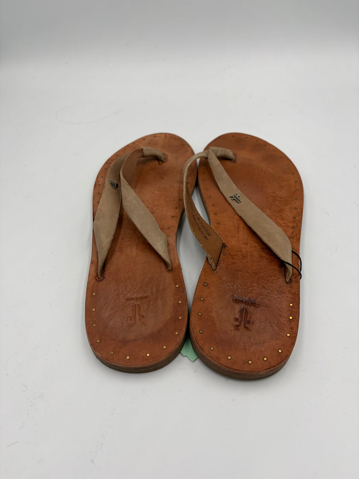 Brown Frye Leather Flip Flops, 9