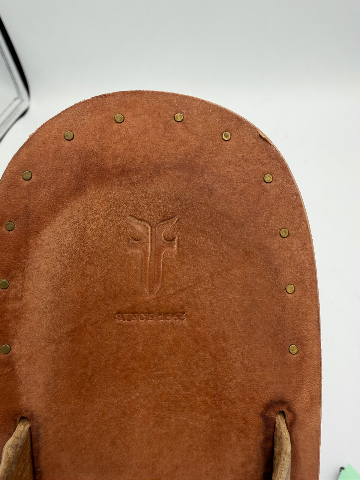 Brown Frye Leather Flip Flops, 9