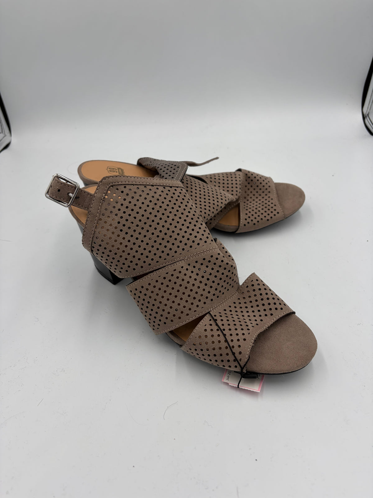 tan Route 66 open toed heels, 9