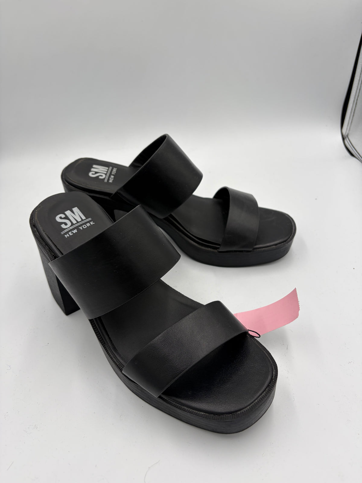 Black SM New York platform sandals, 9