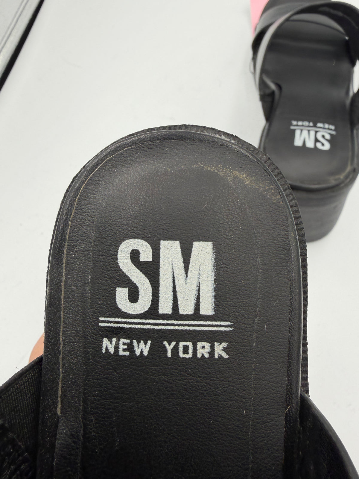 Black SM New York platform sandals, 9