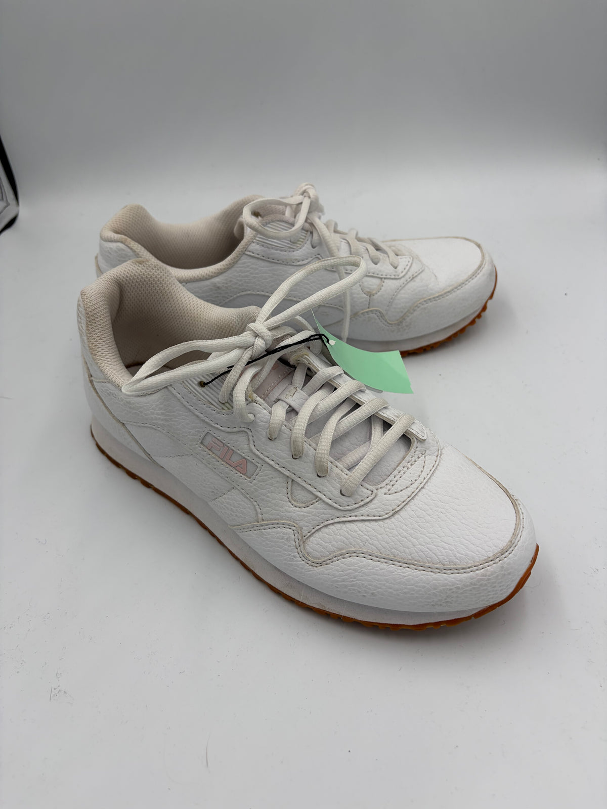 White Fila pebbled leather sneakers, 9