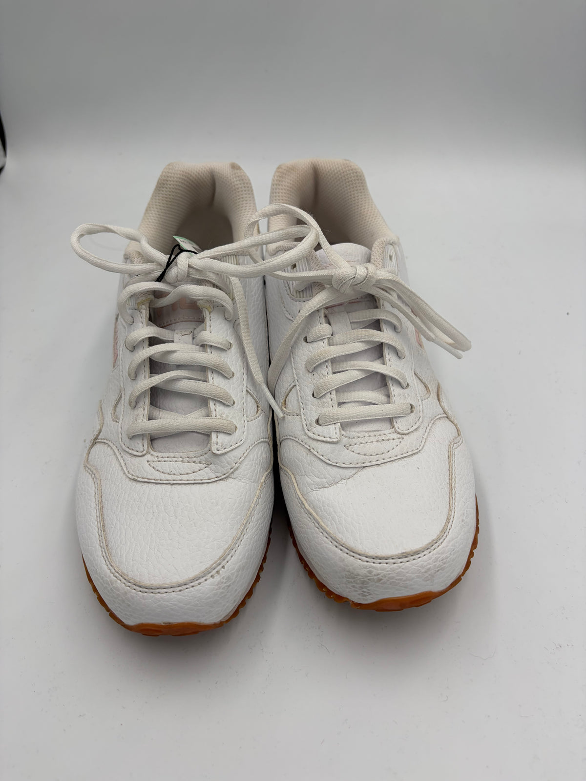 White Fila pebbled leather sneakers, 9