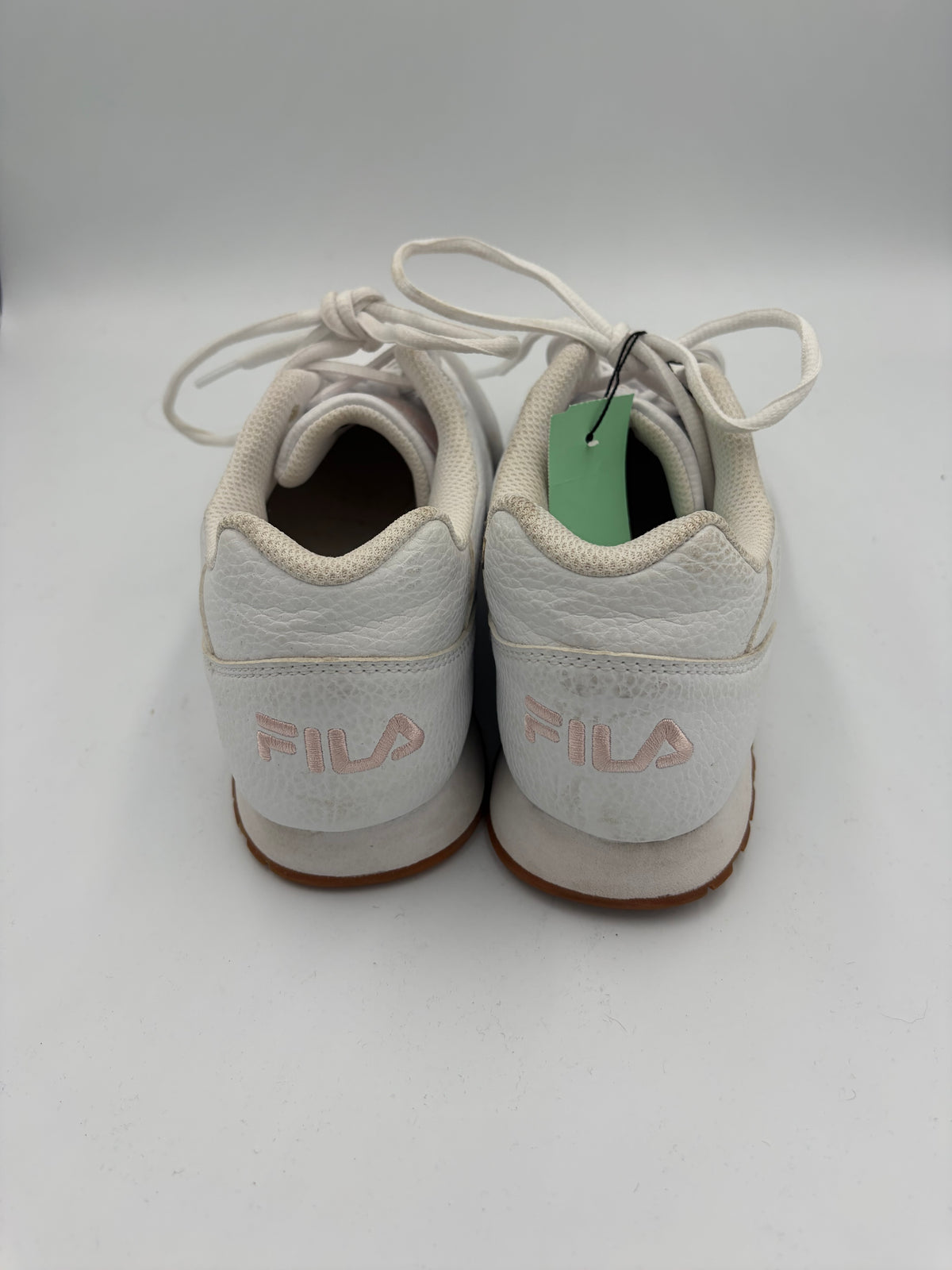 White Fila pebbled leather sneakers, 9