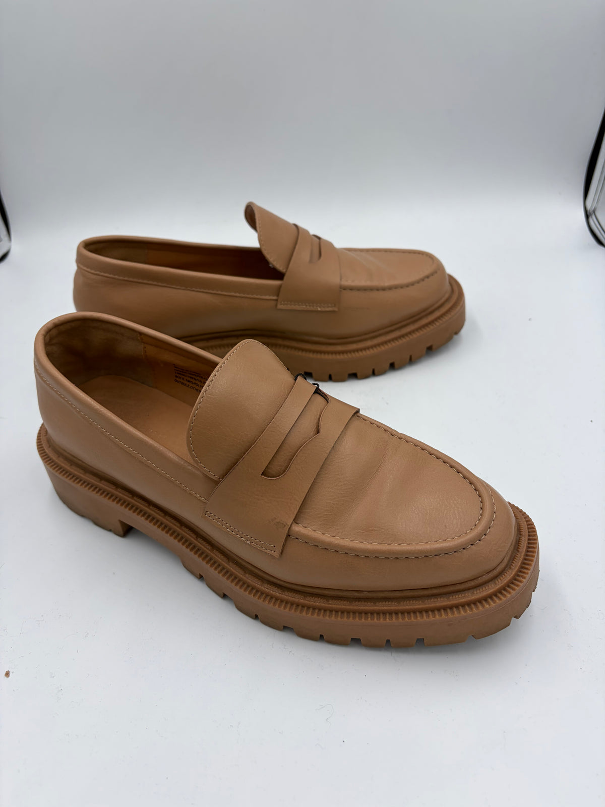 Tan  chunky loafers, 9