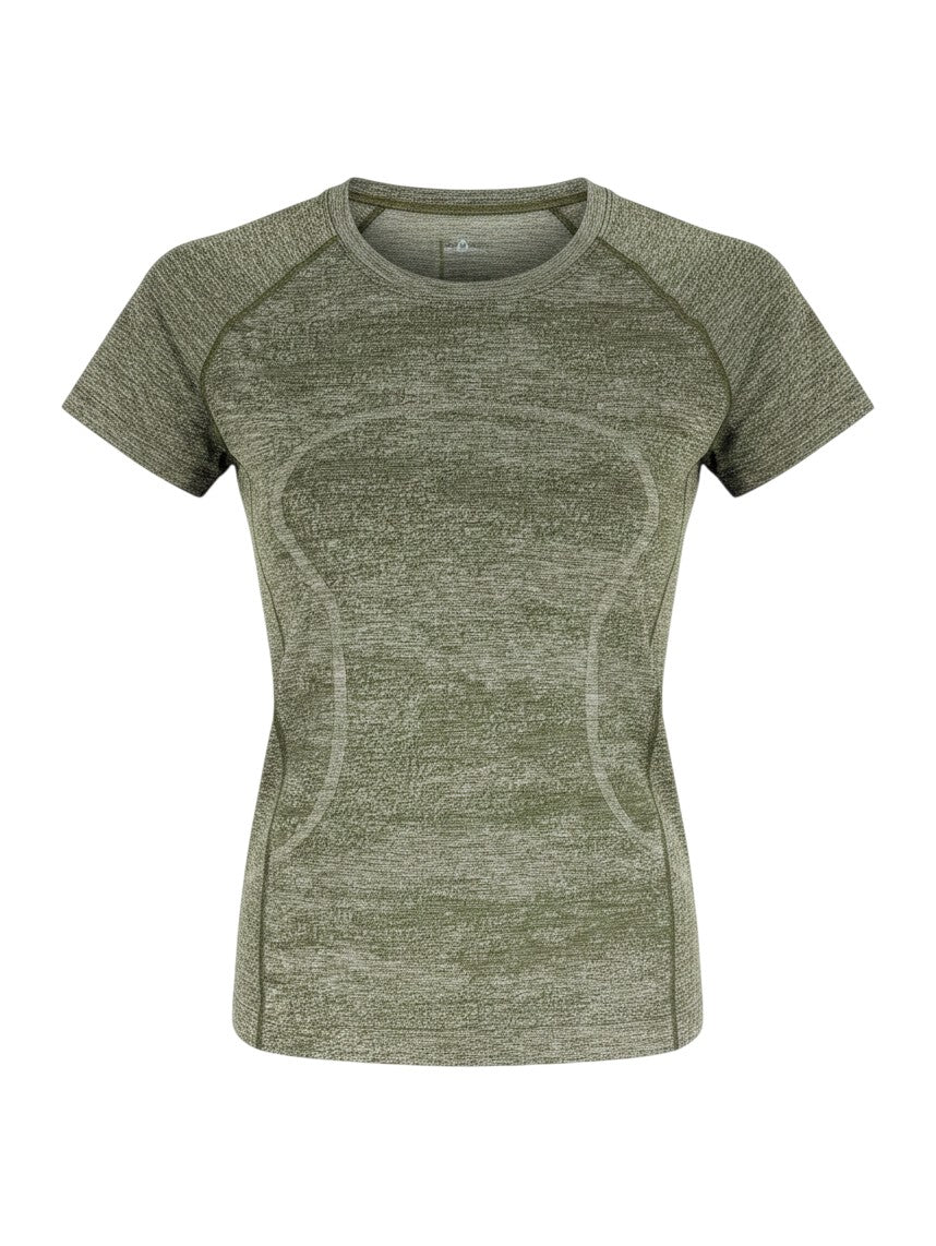 Per Diem Thrifts lululemon seamless short sleeve training shirt in earthy green marled knit fabric